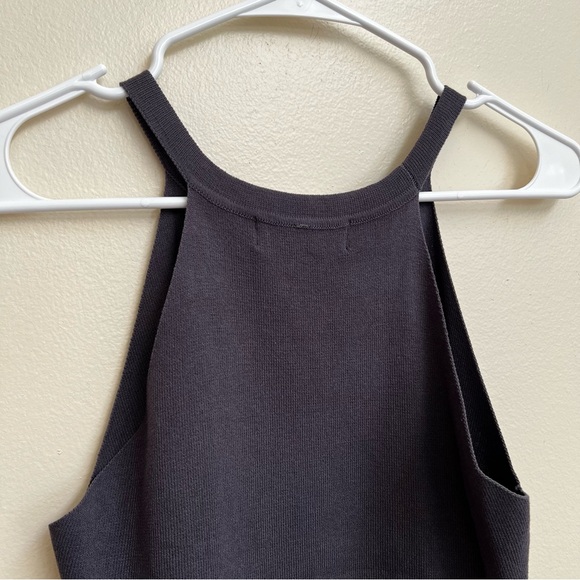 Women’s large sweater tank dark grey high neck and cropped - Picture 2 of 4